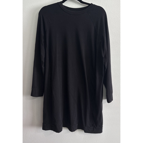 EILEEN FISHER Black Tunic dress Minimalist Pockets Stretch Relaxed womens PS - Picture 1 of 4